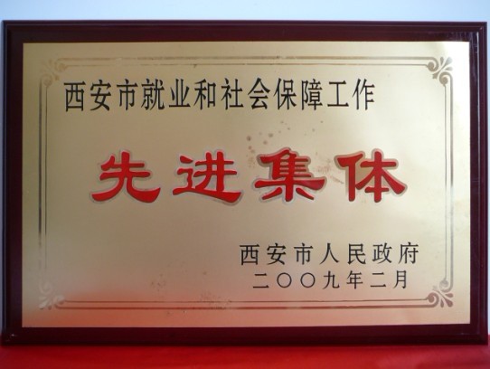 2009年2月，被西安市政府評(píng)為西安市就業(yè)和社會(huì)保障工作先進(jìn)集體